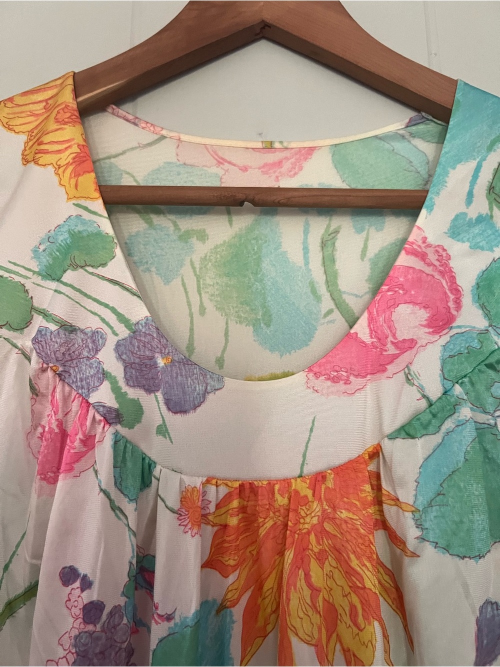 Vintage Floral Maxi Nightgown  Sleeveless Cottagecore Garden Print Lounge Dress - Picture 6 of 14